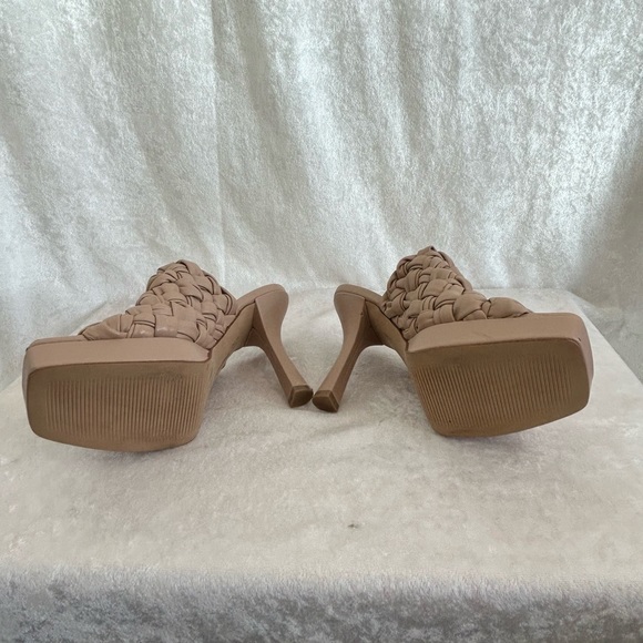 INC Braided Square Toe Slip on Platform Sandals‎ Cream/Nude - Picture 5 of 6
